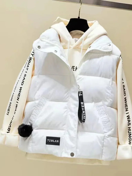 Warm Cozy Womens Puffer Vest - Boxy Short, Quilted, For Winter