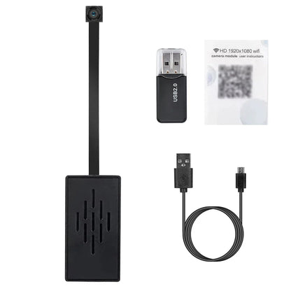 1080P Mini Kamera Trådlös WiFi Videokamera, Rörelsedetektering, Fjärrvy, P2P-stöd, Inbyggt Batteri