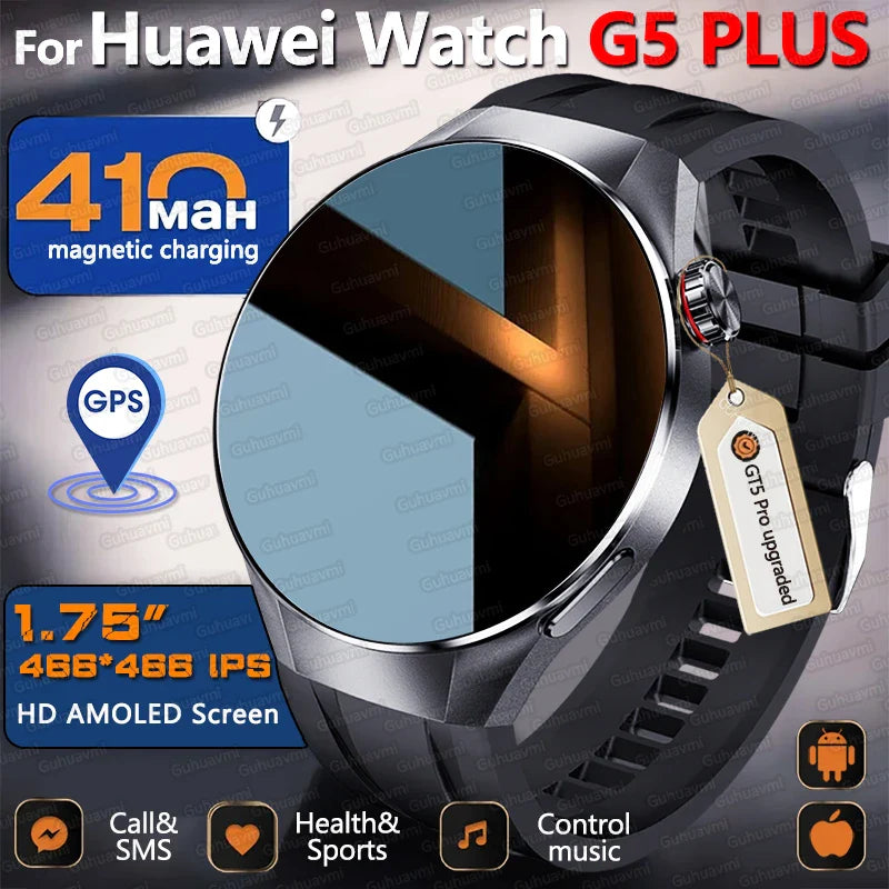 Smartwatch 1.75 Inch AMOLED Display GPS Tracking Bluetooth Calling Health Monitoring IP68 Waterproof Fall 2025 Gift