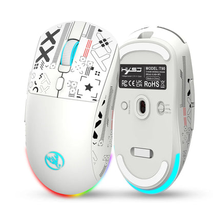 Ratón para juegos inalámbrico RGB 4000 DPI recargable 650mAh