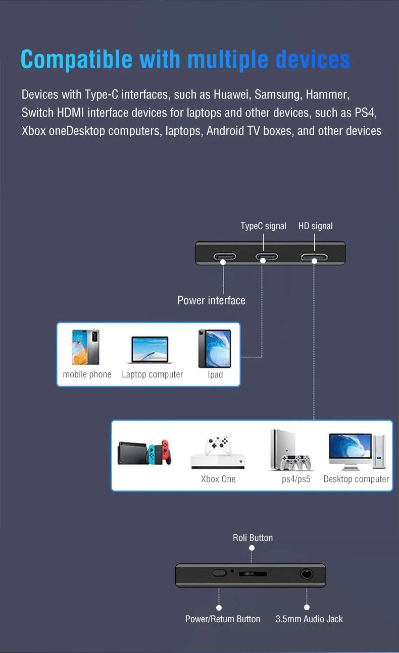 Bærbar 15,6 tommers berøringsskjerm 1080p HDR-spilling på farten