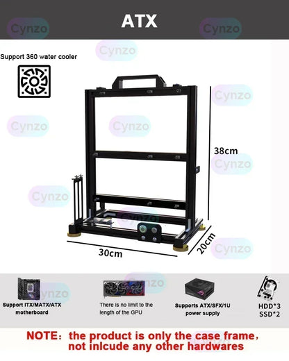 Boîtier PC ATX à cadre ouvert Rack modulaire refroidissement par eau et air