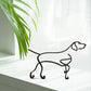 Minimalist Metal Dog Sculpture - Unique Home Office Decor, Modern Art Figurine