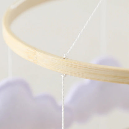 Wooden Crib Mobile Felt Bear Musical Newborn Sensory Toys