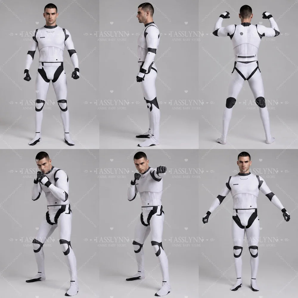 Star Wars Imperial Stormtrooper Zentai Jumpsuit Cosplay Costume for Men Boys Adults Halloween 2026