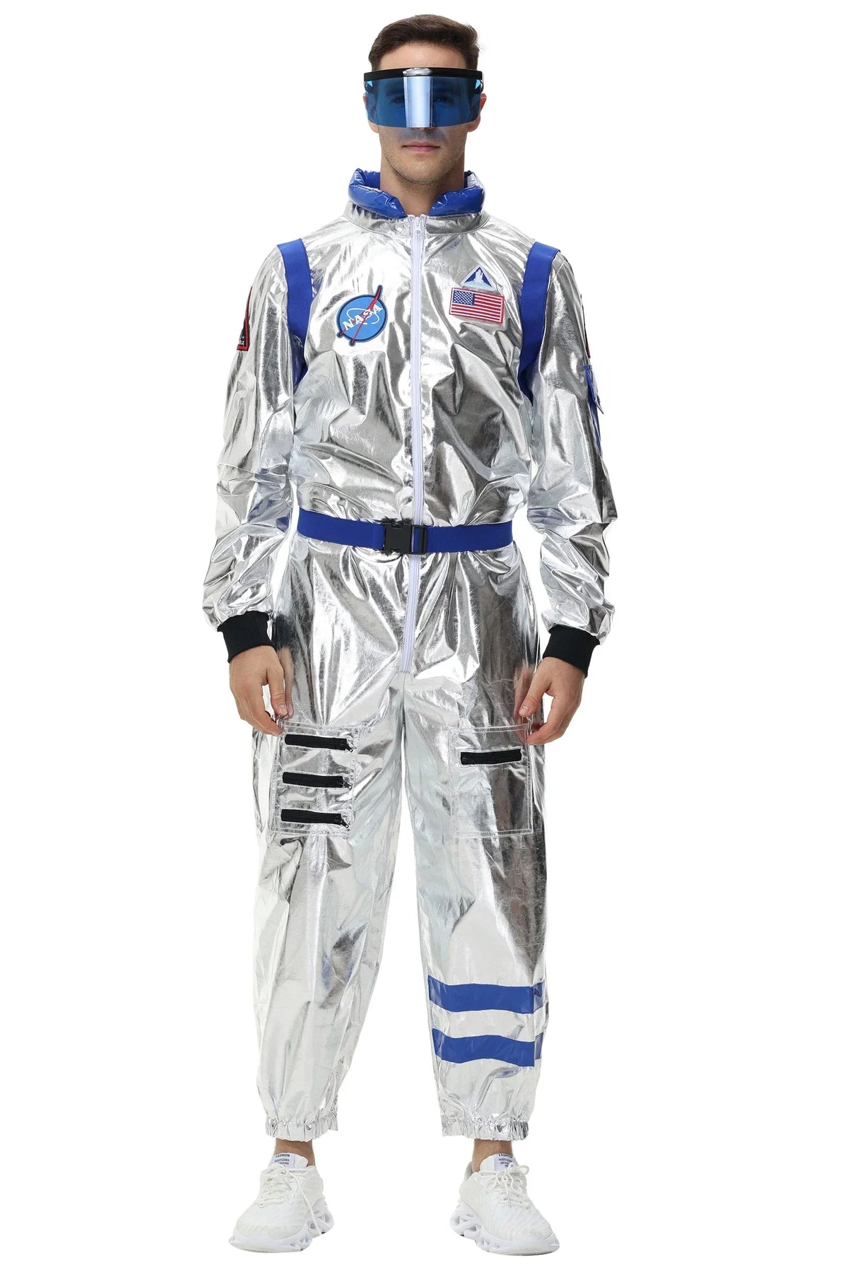 Zilverkleurig astronautenruimtepak voor volwassenen, jumpsuit voor koppels, cosplay voor Halloween, carnaval en verkleedfeesten 2026
