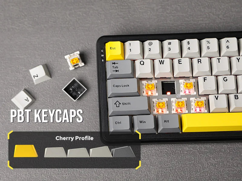 Teclado mecánico 68 teclas inalámbrico Bluetooth RGB efecto Hall