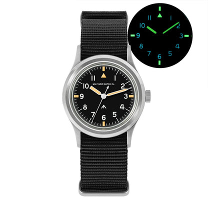 36mm Field Watch Sapphire Crystal VH31 Sweep Quartz