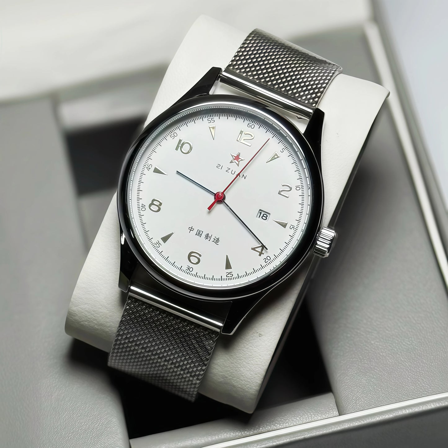 Pilot Watch 41mm Mesh Strap Stainless Steel Classic