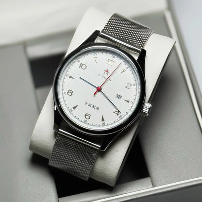 Pilot Watch 41mm Mesh Strap Stainless Steel Classic