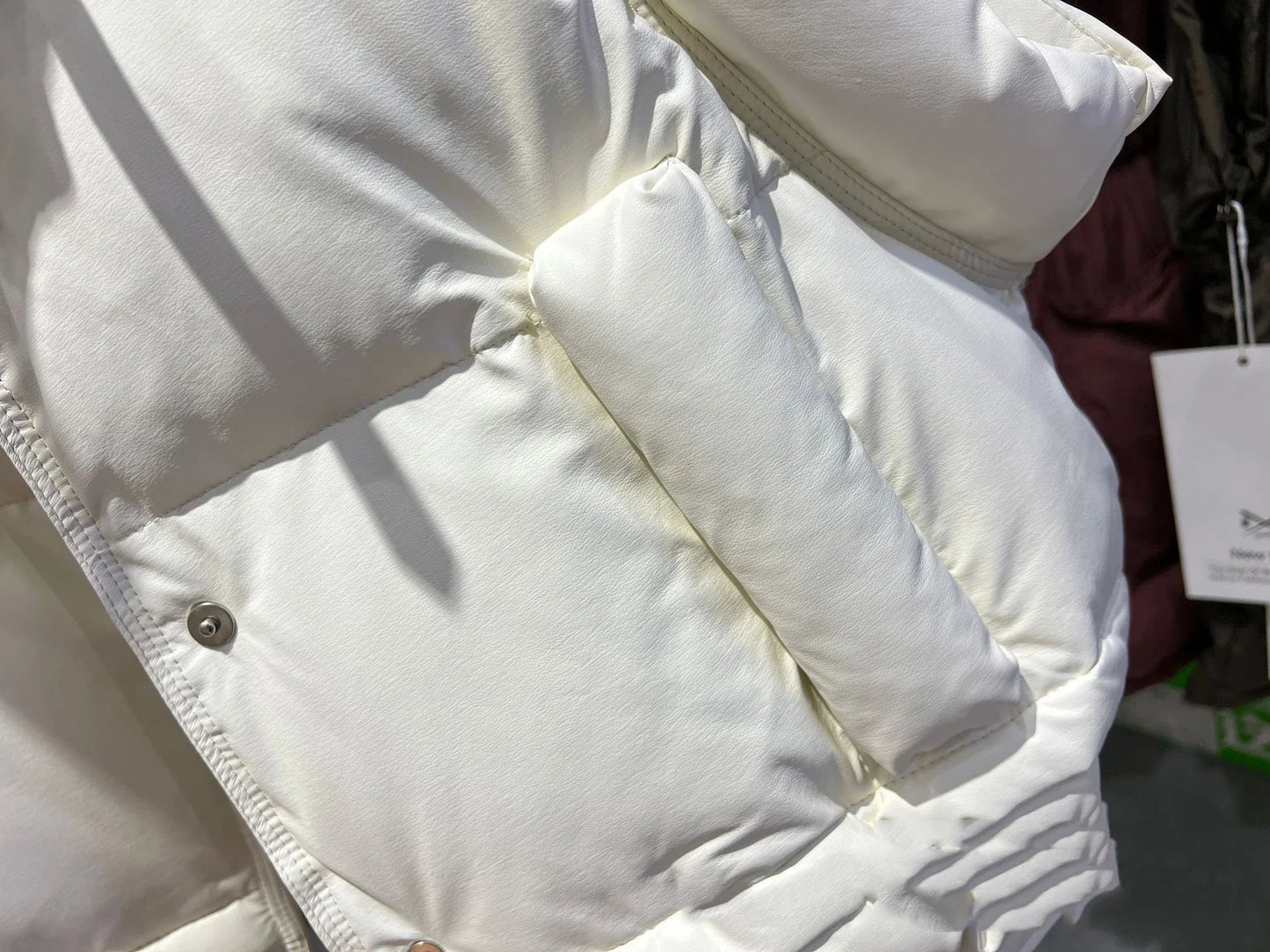 Warm Women’s Down Vest - Cropped Boxy, PU, Winter Layering