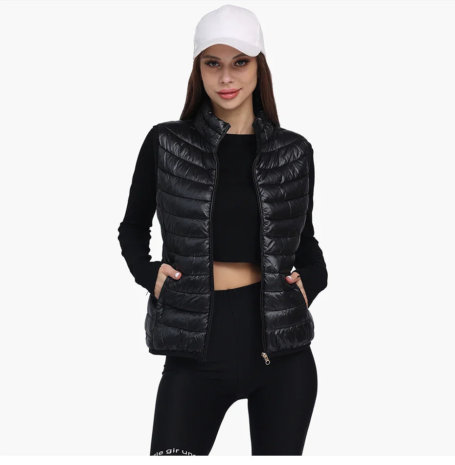 Lightweight Versatile Women's Puffer Vest - Sleeveless
