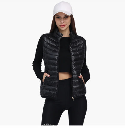Lightweight Versatile Women's Puffer Vest - Sleeveless