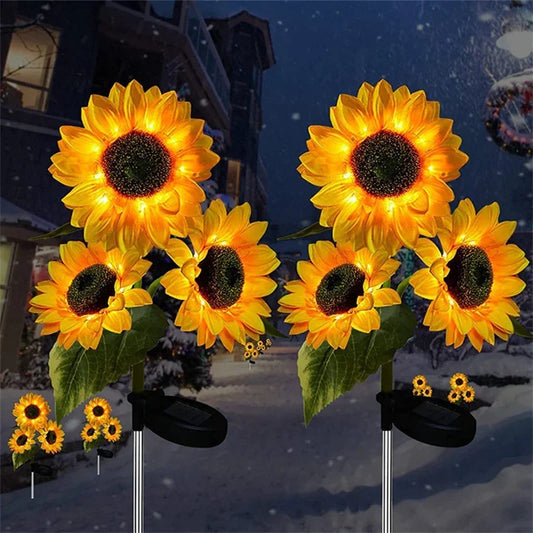 Luci solari a girasole 3 teste paletto da giardino luci LED paesaggio impermeabili decorazione patio cortile estate 2026
