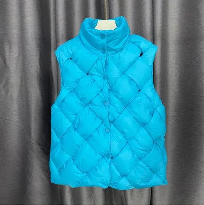 Insulating Women Puffer Vest - Boxy Quilt Polyfill Winter