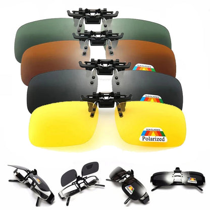 Polarized Clip On Sunglasses - UV 380 Driving Fishing Glasses Color Lenses
