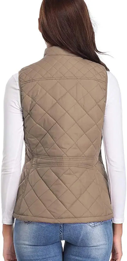 Lightweight Women Quilted Vest - Stand Collar Cotton Winter