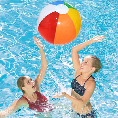 Colorful Inflatable Beach Balls Set of 3, 23cm Diameter, Durable PVC for Pool and Beach Fun, Ideal for Kids Aged 3 and Up