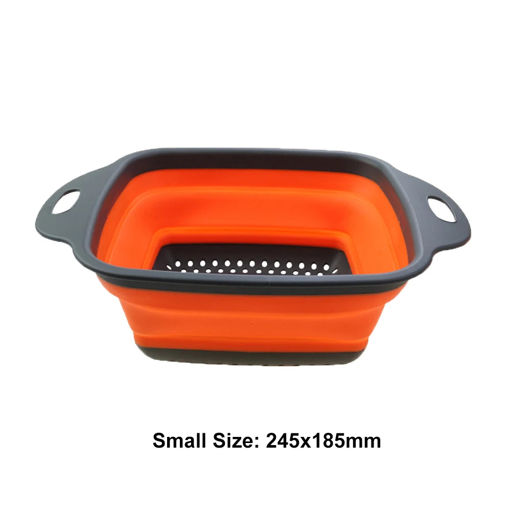 Silicone Folding Drain Basket 2-In-1 Collapsible Colander For Fruits And Vegetables Space-Saving Kitchen Tool Fall 2026