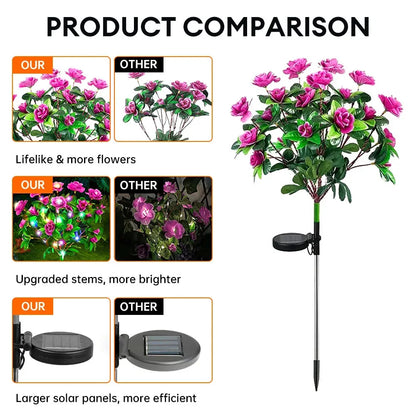 Luci Solari a Forma di Fiore Decorazione da Giardino LED Fiori di Azalea Illuminazione per Vialetti Esterni Idea Regalo Decorazione Festiva 2026