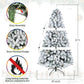 Snow Flocked Christmas Tree with Pine Cones - 1032 Tips, Easy Setup Hinged Branches, Sturdy Metal Stand