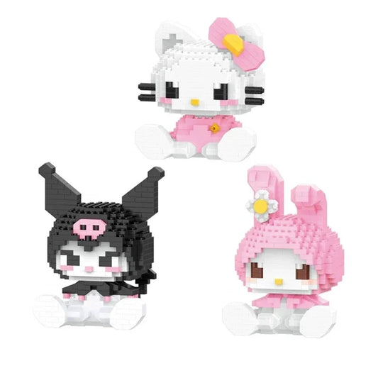 Sanrio Anime Building Blocks Set for Kids - Hello Kitty, My Melody, Cinnamoroll, Kuromi Holiday Christmas Gift