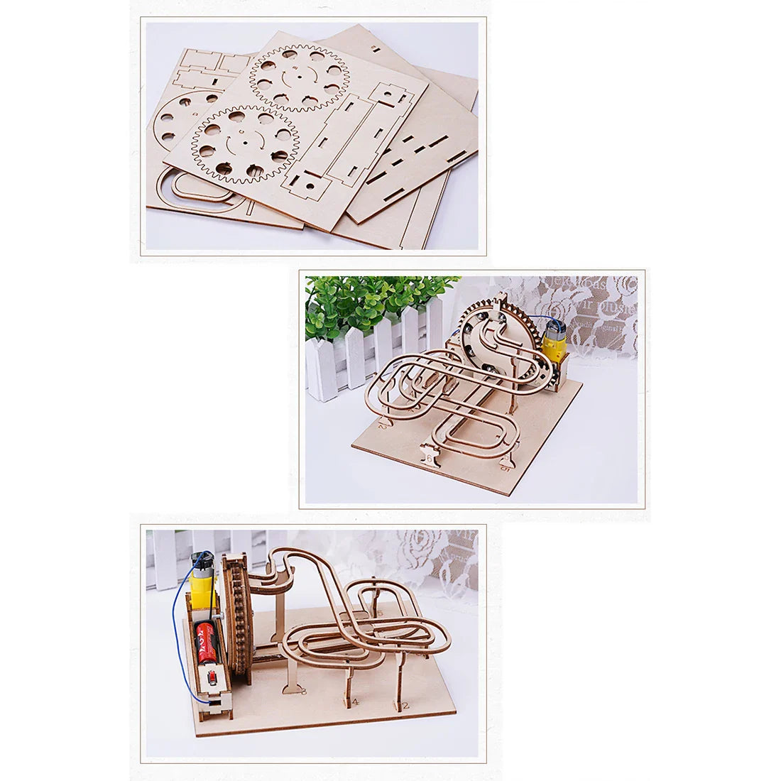 Kit di Puzzle Meccanico 3D in Legno per Corsa di Biglie, Pista a Ingranaggi, Giocattolo STEM, Ritorno a Scuola 2025, Regalo Educativo
