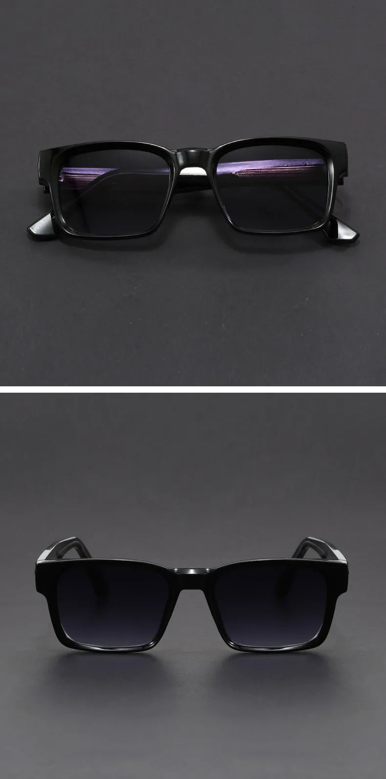 Men's square frame sunglasses UV400 – mirror lens, anti-mist outdoor driving shades, wide coverage