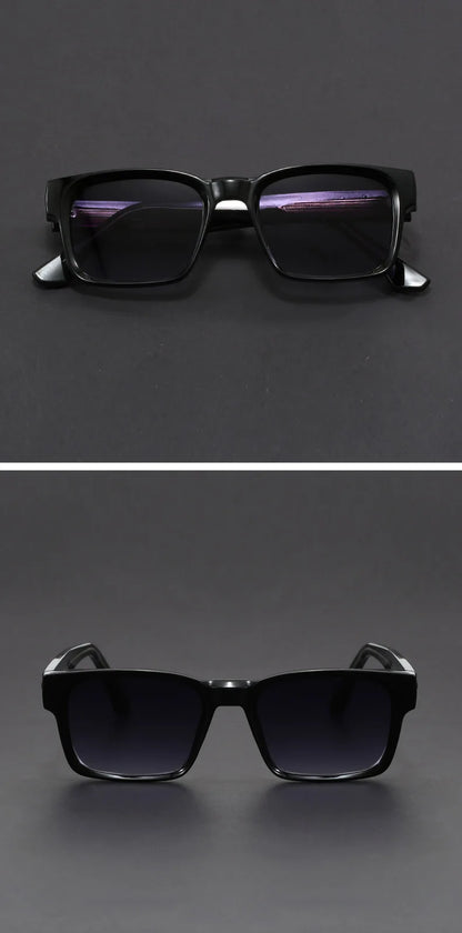 Men's square frame sunglasses UV400 – mirror lens, anti-mist outdoor driving shades, wide coverage