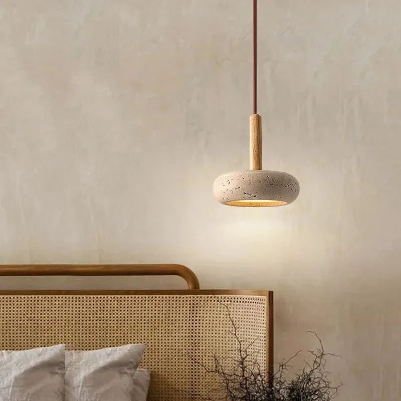 Japandi LED Pendant Lamp Yellow Stone Wabi Sabi Ambient Design