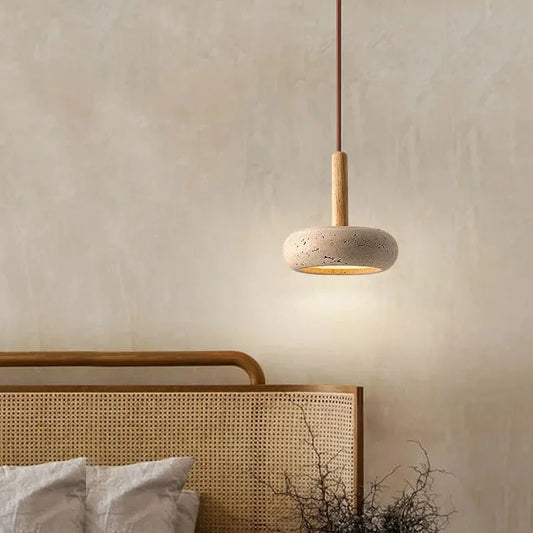 Japandi LED Pendant Lamp Yellow Stone Wabi Sabi Ambient Design