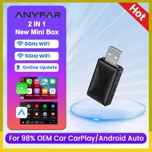 Wireless CarPlay AI Box 2in1 Android Auto Dongle Plug and Play Car Radio Upgrade 99 Percent Car Compatibility Fall 2025