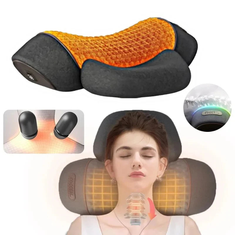 Neck Massager Pillow With Heat And Vibration - Viral Trend Cervical Therapy For Neck And Shoulder Relief, Hot Compress