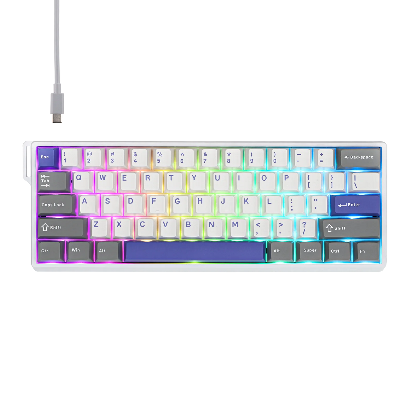 Teclado mecánico intercambiable en caliente del 60 por ciento aluminio RGB Hall