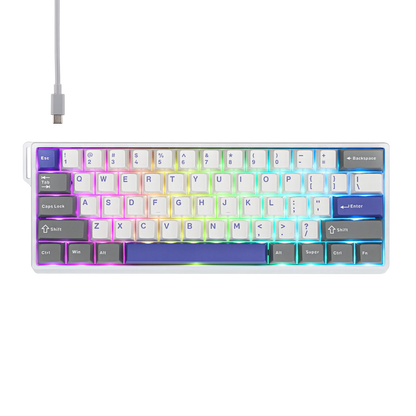 Teclado mecánico intercambiable en caliente del 60 por ciento aluminio RGB Hall