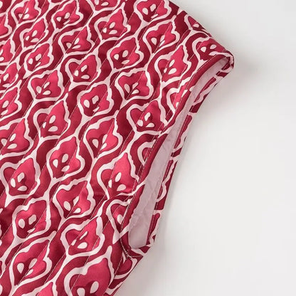 Insulating Women’s Quilted Vest - Loose Open Stitch, Cotton