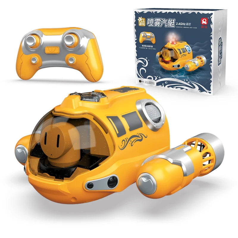 Waterproof Remote Control Motorboat with Dual Propellers - Fun RC Steamboat for Kids, Perfect Pool Toy