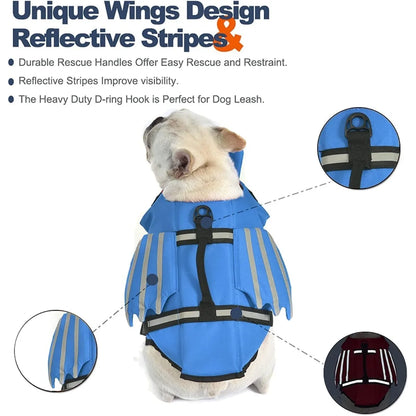 Dog Life Jacket with Chin Float & Rescue Handle – Reflective Adjustable Oxford Swimming Vest All Sizes 2026