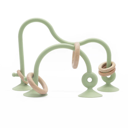 Variant image for Soft Silicone Teether Toy with Wooden Ring, Safe Teething Ring for Infants, Ideal for Teething Relief and Sensory Exploration-6