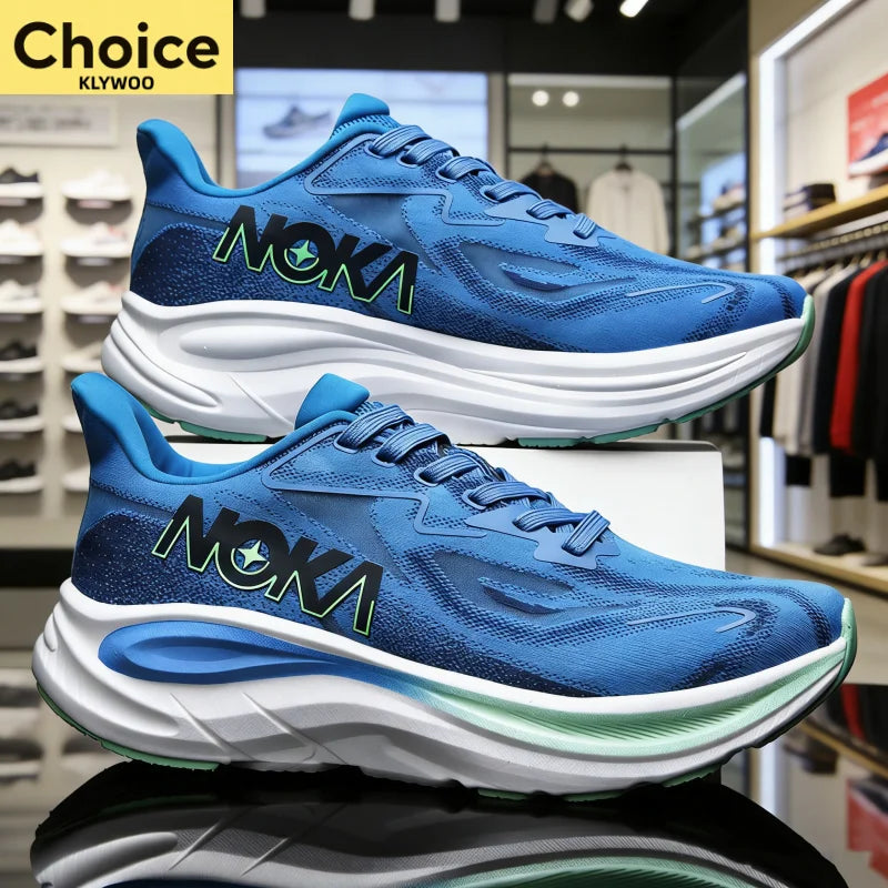 Breathable lightweight men's running shoe – flyknit upper, rubber outsole, spring autumn sport