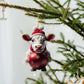 2D Acrylic Cartoon Cow Christmas Ornament - Fun Holiday Decoration, Cute Tree Pendant for Kids, Perfect Xmas Gift & Party Decor