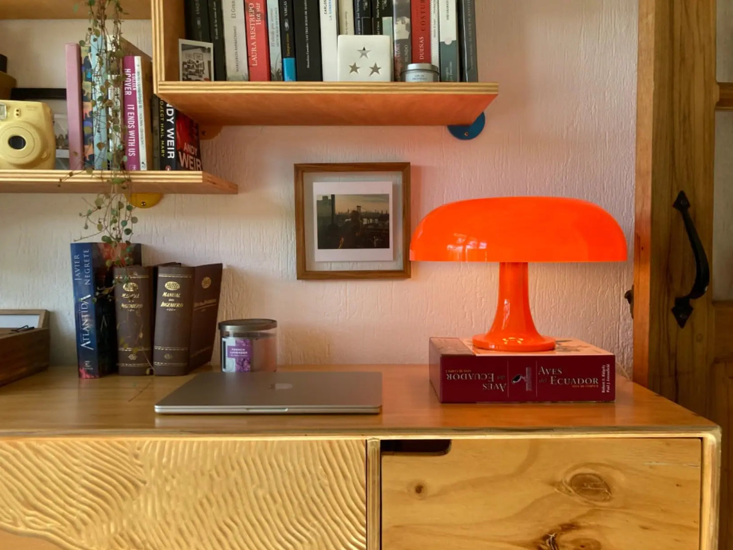 Japandi LED Mushroom Table Lamp Ivory Minimalist Bedside Lighting