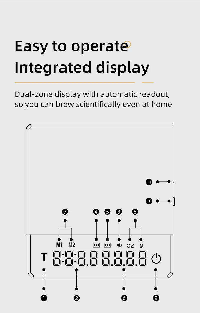 Coffee Scale Rechargeable Digital 0.1g Precision With Timer