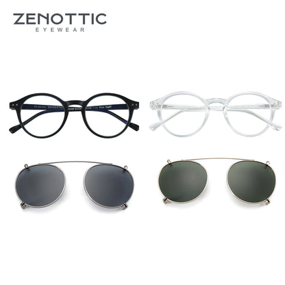 Clip-On Zonnebril Retro Ronde Monturen Anti Blauw Licht Polariserende Clip-Ons Zomer 2026