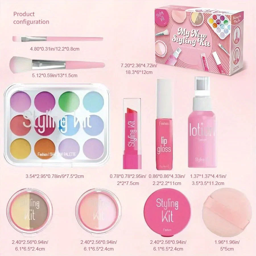 Kids Makeup Kit - Toy Makeup Set For Pretend Play, 10-Piece Non-Toxic, No Liquid, Fall 2025 Gift
