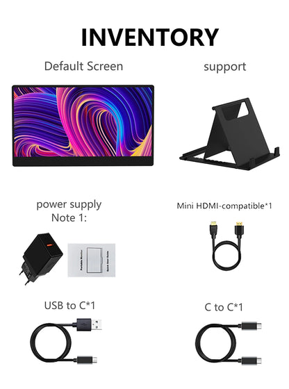 Monitor portátil 14 pulgadas 60Hz pantalla de viaje con altavoces
