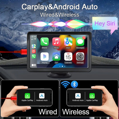 CarPlay Wireless Head Unit 7 Inch In Dash Car Stereo Universale Touch Screen Wireless Android Auto Fall 2025