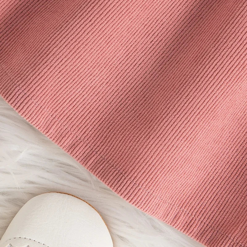 Weiches Baby-Mädchenkleid – langärmlig mit Blumenmuster, Polyester, für klassische Frühjahrs- und Herbstbekleidung