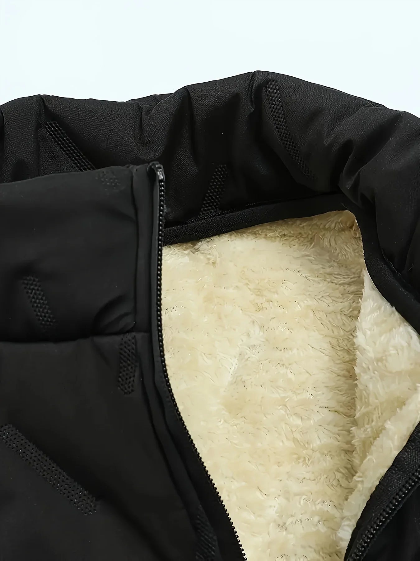 Warm Men's Sleeveless Puffer Vest - Quilted Fleece Lined