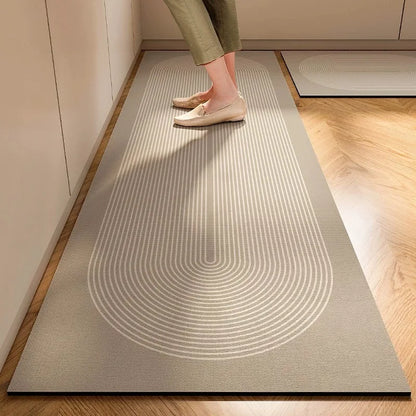 Japanese Minimalist Cream Anti Slip Floor Mat Kitchen
